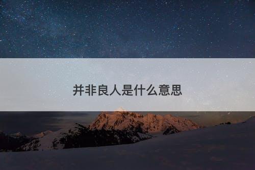 并非良人是什么意思
