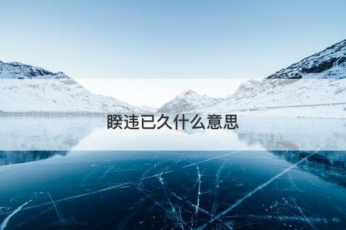 睽违已久什么意思