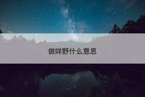 做咩野什么意思