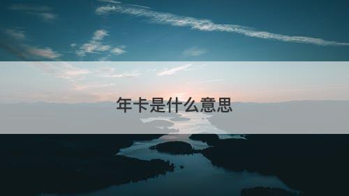 年卡是什么意思