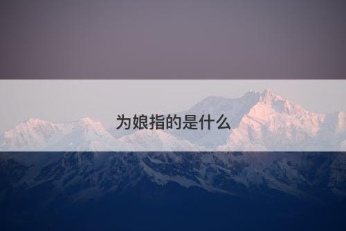为娘指的是什么