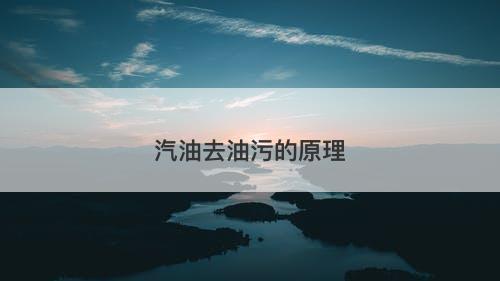 汽油去油污的原理