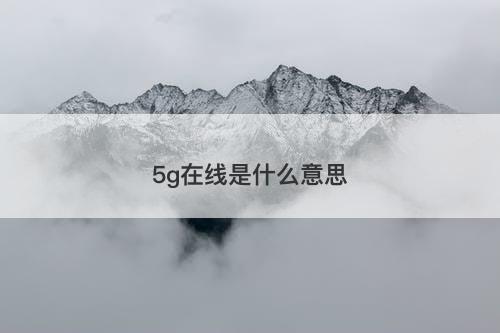 5g在线是什么意思