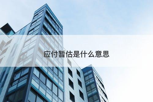 应付暂估是什么意思