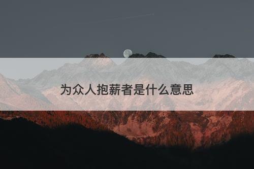 为众人抱薪者是什么意思