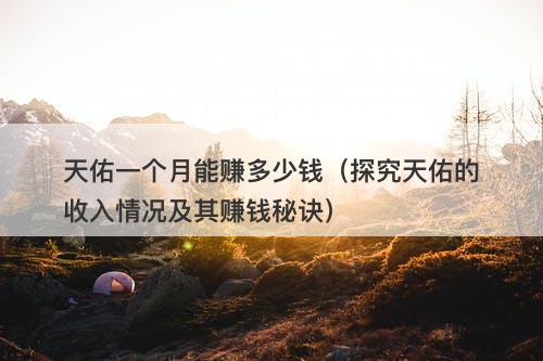 天佑一个月能赚多少钱（探究天佑的收入情况及其赚钱秘诀）