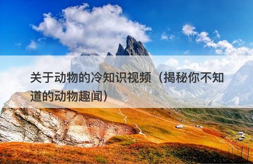 关于动物的冷知识视频（揭秘你不知道的动物趣闻）