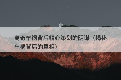 离奇车祸背后精心策划的阴谋（揭秘车祸背后的真相）