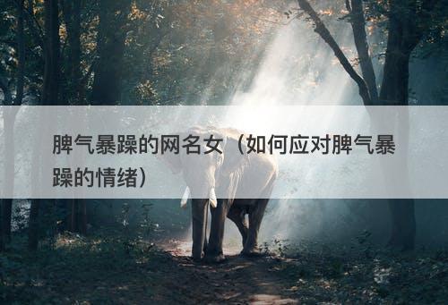 脾气暴躁的网名女（如何应对脾气暴躁的情绪）