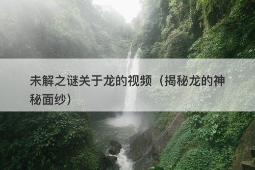 未解之谜关于龙的视频（揭秘龙的神秘面纱）