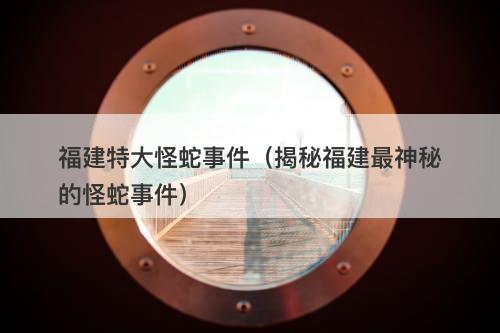 福建特大怪蛇事件（揭秘福建最神秘的怪蛇事件）