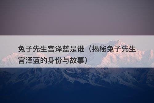 兔子先生宫泽蓝是谁（揭秘兔子先生宫泽蓝的身份与故事）