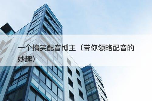 一个搞笑配音博主（带你领略配音的妙趣）