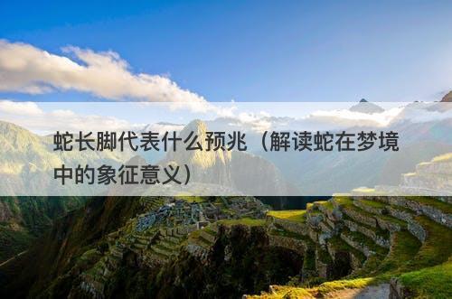 蛇长脚代表什么预兆（解读蛇在梦境中的象征意义）