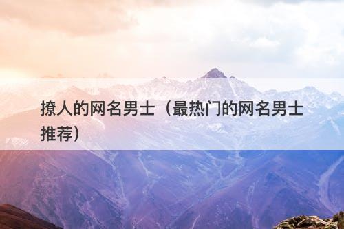 撩人的网名男士（最热门的网名男士推荐）