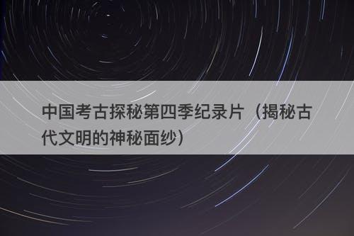 中国考古探秘第四季纪录片（揭秘古代文明的神秘面纱）