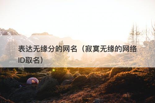 表达无缘分的网名（寂寞无缘的网络ID取名）