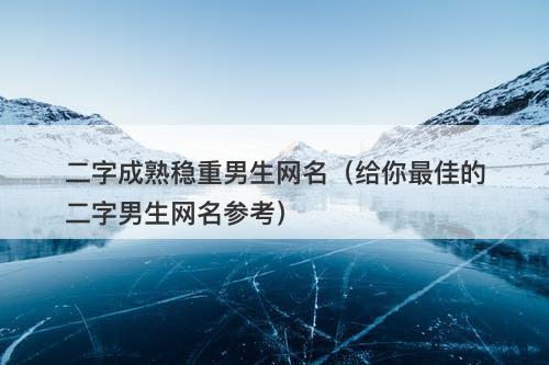 二字成熟稳重男生网名（给你最佳的二字男生网名参考）