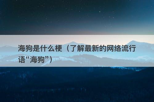 海狗是什么梗（了解最新的网络流行语“海狗”）