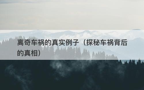 离奇车祸的真实例子（探秘车祸背后的真相）