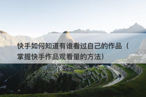 快手如何知道有谁看过自己的作品（掌握快手作品观看量的方法）