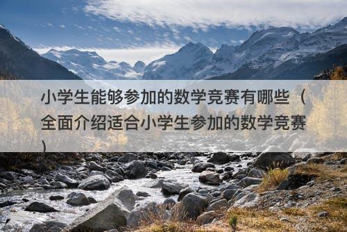 小学生能够参加的数学竞赛有哪些（全面介绍适合小学生参加的数学竞赛）