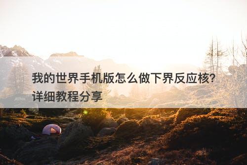 我的世界手机版怎么做下界反应核？详细教程分享