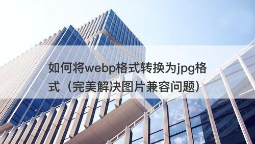 如何将webp格式转换为jpg格式（完美解决图片兼容问题）