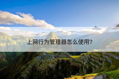 上网行为管理器怎么使用？