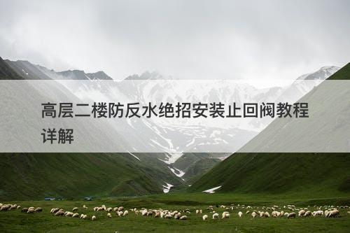 高层二楼防反水绝招安装止回阀教程详解