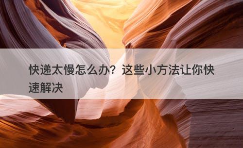 快递太慢怎么办？这些小方法让你快速解决