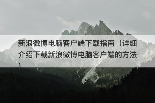 新浪微博电脑客户端下载指南（详细介绍下载新浪微博电脑客户端的方法）