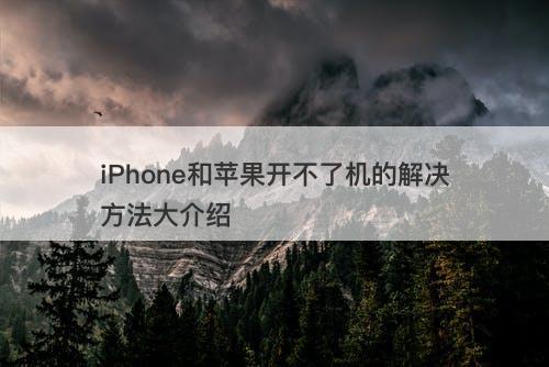 iPhone和苹果开不了机的解决方法大介绍