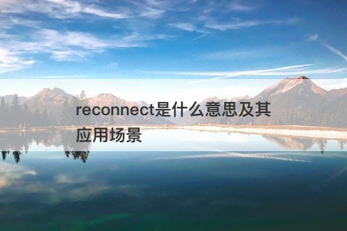 reconnect是什么意思及其应用场景