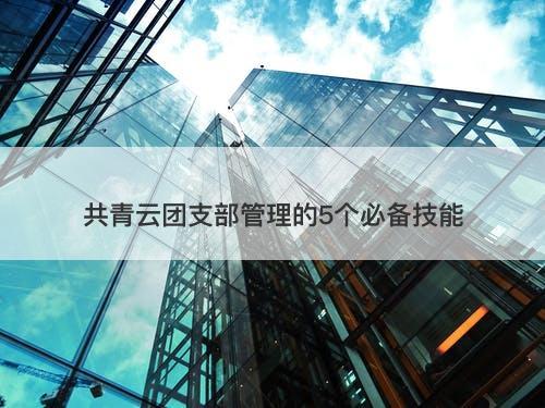 共青云团支部管理的5个必备技能
