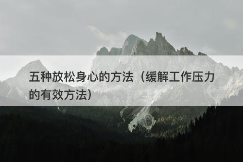五种放松身心的方法（缓解工作压力的有效方法）