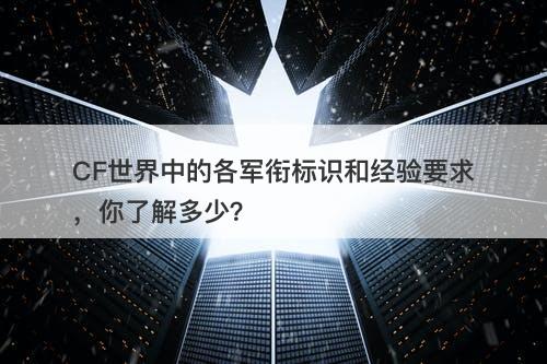 CF世界中的各军衔标识和经验要求，你了解多少？