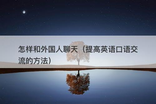 怎样和外国人聊天(提高英语口语交流的方法)-图1 怎样和外国人聊天(提高英语口语交流的方法)-图1
