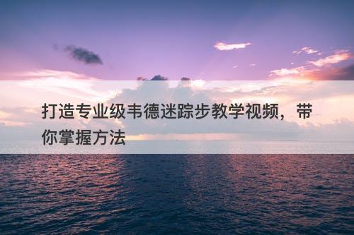 打造专业级韦德迷踪步教学视频,带你掌握方法-图1 打造专业级韦德迷踪步教学视频,带你掌握方法-图1