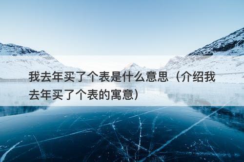 我去年买了个表是什么意思（介绍我去年买了个表的寓意）-图1