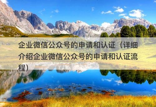 企业微信公众号的申请和认证（详细介绍企业微信公众号的申请和认证流程）-图1
