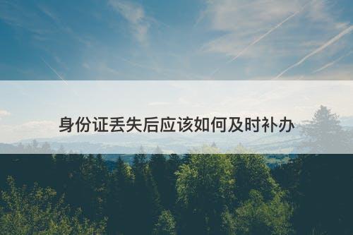 身份证丢失后应该如何及时补办