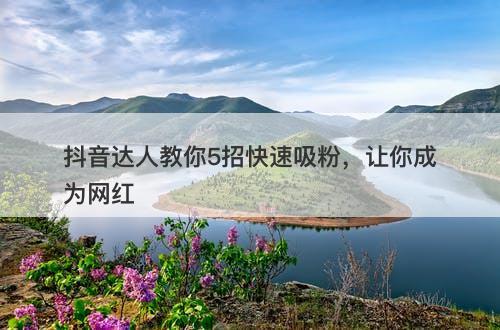 抖音达人教你5招快速吸粉,让你成为网红-图1 抖音达人教你5招快速吸粉,让你成为网红-图1