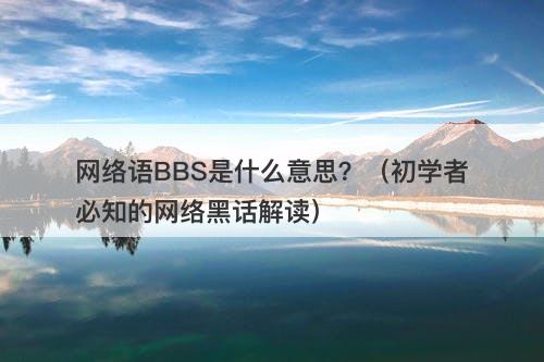 网络语BBS是什么意思？（初学者必知的网络黑话解读）-图1