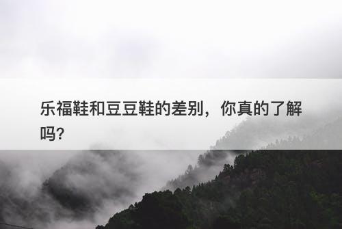 乐福鞋和豆豆鞋的差别，你真的了解吗？-图1