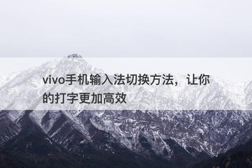 vivo手机输入法切换方法，让你的打字更加高效-图1