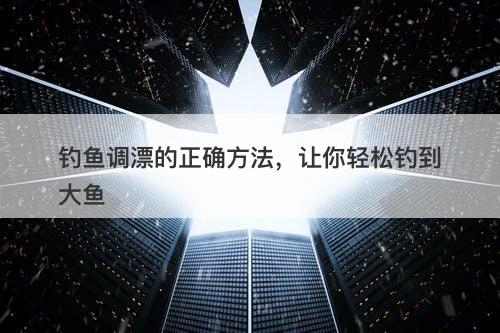 钓鱼调漂的正确方法，让你轻松钓到大鱼-图1