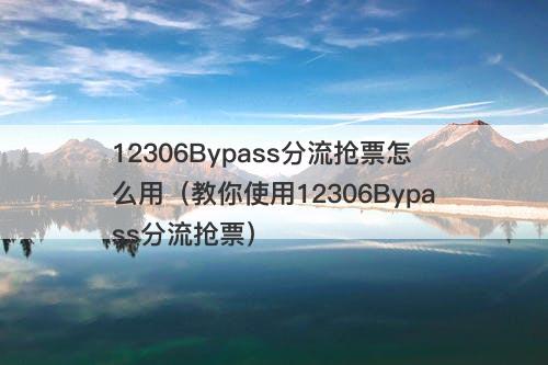 12306Bypass分流抢票怎么用（教你使用12306Bypass分流抢票）