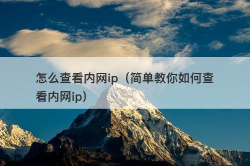 怎么查看内网ip（简单教你如何查看内网ip）