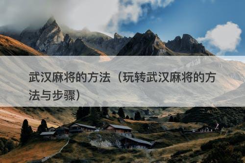 武汉麻将的方法（玩转武汉麻将的方法与步骤）